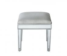  MF72007 - Dressing Stool 18in. Wx14in. Dx18in. H in Antique Silver Paint