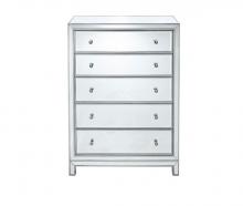  MF72026 - Chest 5 Drawers 34in. Wx16in. Dx48in. H in Antique Silver Paint