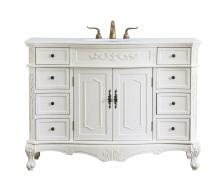  VF10148AW-VW - 48 Inch Single Bathroom Vanity in Antique White with Ivory White Engineered Marble