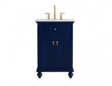  VF12324BL - 24 Inch Single Bathroom Vanity in Blue