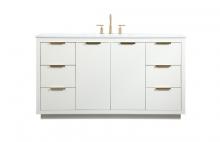  VF19460WH - 60 Inch Single Bathroom Vanity in White