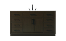 Elegant VF29760MMB - Alden 60 inch Single Bathroom Vanity in Mocha Brown