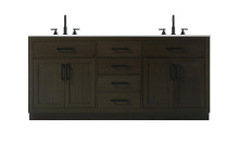 Elegant VF29772DMMB - Alden 72 inch Double Bathroom Vanity in Mocha Brown