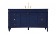  VF31860BL - 60 Inch Single Bathroom Vanity in Blue