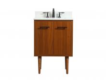  VF48024MTK-BS - 24 Inch Single Bathroom Vanity in Teak with Backsplash