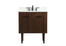  VF48030MWT-BS - 30 Inch Single Bathroom Vanity in Walnut with Backsplash