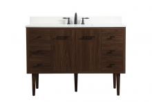  VF48048MWT-BS - 48 Inch Single Bathroom Vanity in Walnut with Backsplash