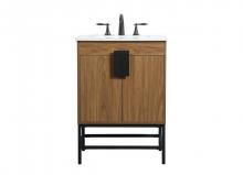  VF48824WB - 24 Inch Single Bathroom Vanity in Walnut Brown