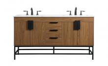  VF48860DWB - 60 Inch Double Bathroom Vanity in Walnut Brown