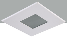  R3-559MW - 3" Matte White Square shower Trim with Frosted glass and Matte White Square Trim ring
