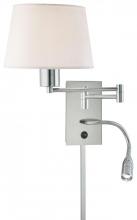  P478-077 - 1 Light Swing Arm Wall Lamp W/ LED Reading Lamp