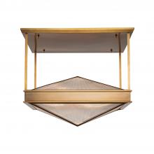  SF332919VBCR - Cairo 19-in Ribbed Glass/Vintage Brass 4 Lights Semi Flush Mount