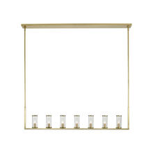  LP309007NBCG - Revolve Clear Glass/Natural Brass 7 Lights Linear Pendant