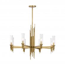  CH335836VBCR - Torres 36-in Ribbed Glass/Vintage Brass 8 Lights Chandeliers