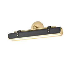  WV307919VBTL - Valise 20-in Vintage Brass/Tuxedo Leather LED Wall/Vanity