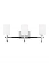  4457103EN3-05 - Oak Moore traditional 3-light LED indoor dimmable bath vanity wall sconce in chrome finish and etche