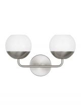  4468102EN3-962 - Alvin modern LED 2-light indoor dimmable bath vanity wall sconce in brushed nickel silver finish wit