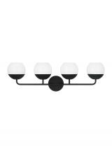  4468104EN3-112 - Alvin modern LED 4-light indoor dimmable bath vanity wall sconce in midnight black finish with white