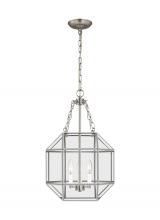  5179403EN-962 - Morrison modern 3-light LED indoor dimmable small ceiling pendant hanging chandelier light in brushe
