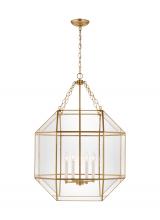  5279404-848 - Morrison modern 4-light indoor dimmable ceiling pendant hanging chandelier light in satin brass gold