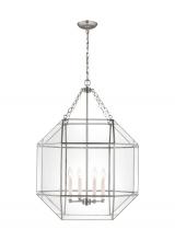  5279404EN-962 - Morrison modern 4-light LED indoor dimmable ceiling pendant hanging chandelier light in brushed nick
