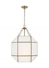  5279453-848 - Morrison modern 3-light indoor dimmable medium ceiling pendant hanging chandelier light in satin bra