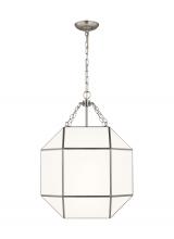 5279453EN-962 - Morrison modern 3-light LED indoor dimmable medium ceiling pendant hanging chandelier light in brush