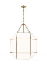  5279454-848 - Morrison modern 4-light indoor dimmable ceiling pendant hanging chandelier light in satin brass gold