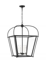  5291004-112 - Charleston transitional 4-light indoor dimmable ceiling pendant hanging chandelier light in midnight