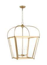  5291004-848 - Charleston transitional 4-light indoor dimmable ceiling pendant hanging chandelier light in satin br