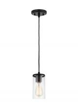  6190301-112 - Zire dimmable indoor 1-light mini pendant in a midnight black finish with clear glass shade