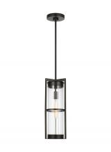  6226701-71 - Alcona transitional 1-light outdoor exterior pendant lantern in antique bronze finish with clear flu