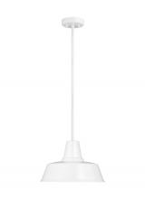  6237401EN3-15 - Barn Light traditional 1-light LED outdoor exterior Dark Sky compliant hanging ceiling pendant in wh