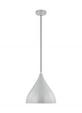  6645301EN3-118 - Oden modern mid-century 1-light LED indoor dimmable medium pendant in matte grey finish with matte g