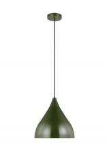  6645301EN3-145 - Oden modern mid-century 1-light LED indoor dimmable medium pendant in olive finish with olive finish