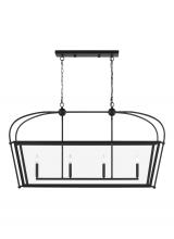  6691004-112 - Charleston transitional 4-light indoor dimmable linear ceiling pendant hanging chandelier light in m