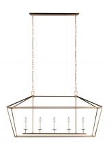  6692605EN-848 - Dianna transitional 5-light LED indoor dimmable linear ceiling chandelier pendant light in satin bra