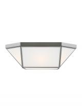  7579452-962 - Morrison modern 2-light indoor dimmable ceiling flush mount in brushed nickel silver finish with smo