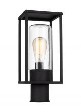  8231101EN7-12 - Vado transitional 1-light LED outdoor exterior post lantern in black finish with clear glass shade