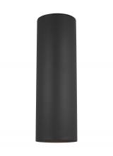  8313902-12 - Outdoor Cylinders transitional 2-light outdoor exterior large wall lantern sconce in black finish wi