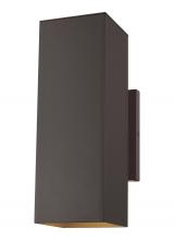  8631702-10 - Pohl modern 2-light outdoor exterior Dark Sky compliant medium wall lantern in bronze finish with al