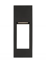  8657793S-12 - Testa modern 2-light LED outdoor exterior medium wall lantern in black finish with satin etched glas