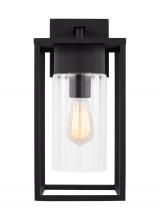  8731101-12 - Vado modern 1-light outdoor large wall lantern in black finish with clear glass panels