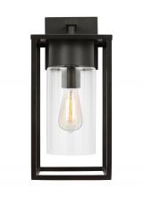  8731101-71 - Vado modern 1-light outdoor large wall lantern in antique bronze finish with clear glass panels