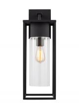  8831101-12 - Vado modern 1-light outdoor extra-large wall lantern in black finish with clear glass panels