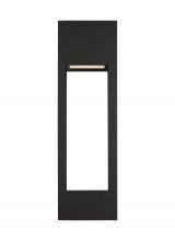  8857793S-12 - Testa modern 2-light LED outdoor exterior extra-large wall lantern in black finish with satin etched