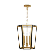  AC1083MBKBBS - Curt traditional dimmable indoor small 3-light lantern chandelier in a midnight black finish with go
