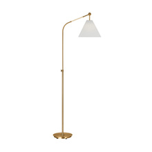  AET1051BBS1 - Remy transitional 1-light LED medium indoor task floor lamp in burnished brass gold finish with whit
