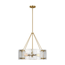  AP1234BBS - Calvert transitional 4-light indoor dimmable medium ceiling chandelier in burnished brass gold finis