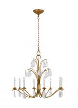  CC1608ADB - Shannon traditional 8-light indoor dimmable large ceiling chandelier in antique gild rustic gold fin